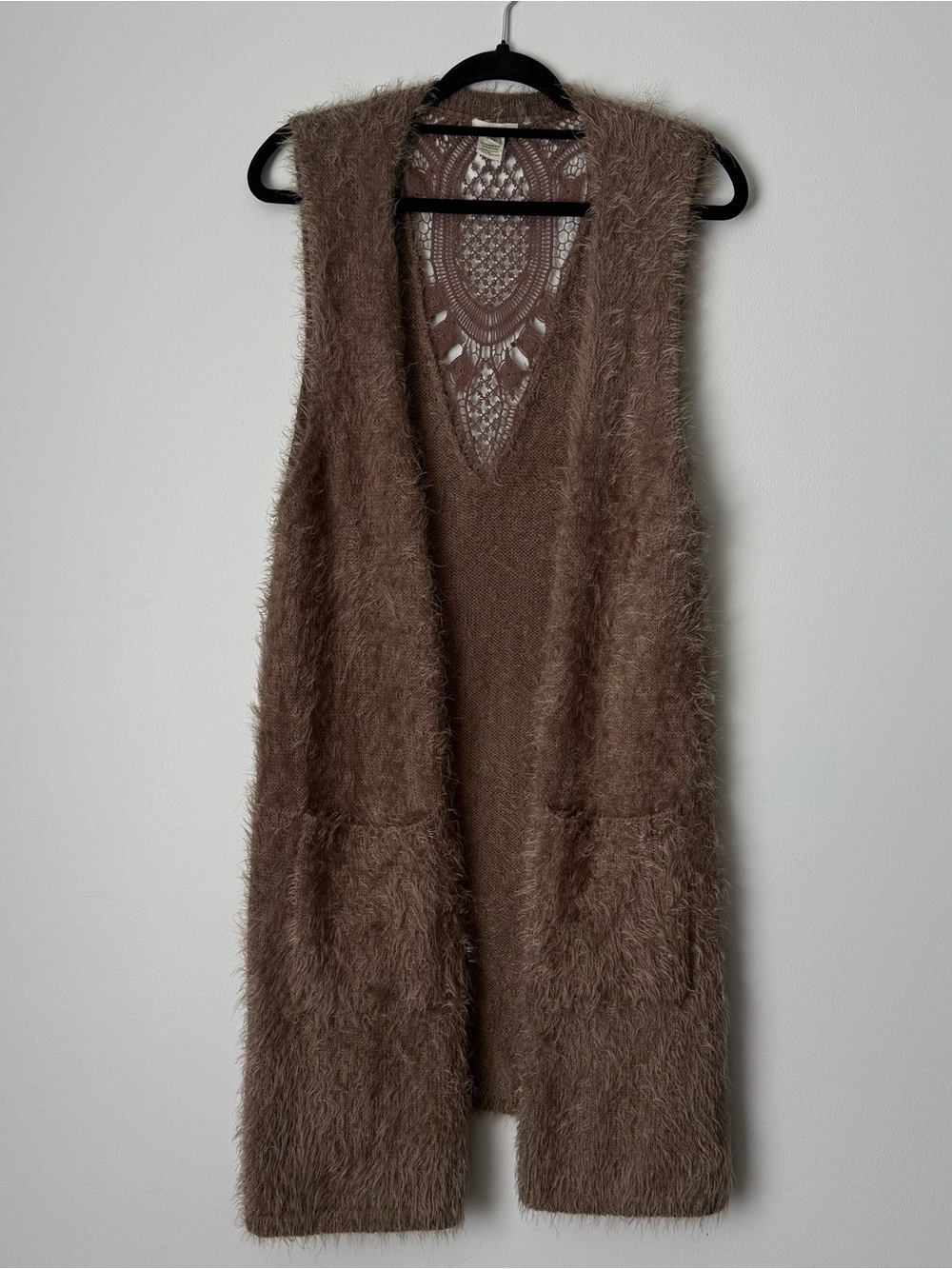 Escio brown fur long vest